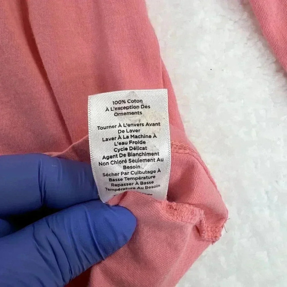 Talbots 100% cotton Size Medium 3/4 length embroidered sleeves Baby Doll Pink - Picture 9 of 11